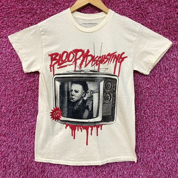 Bloody Disgusting x Michael Myers Double Sided Horror T-Shirt Medium - Picture 1 of 5